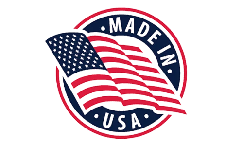 Premium Made in USA manufacturing badge ensuring safety and high-quality standards.